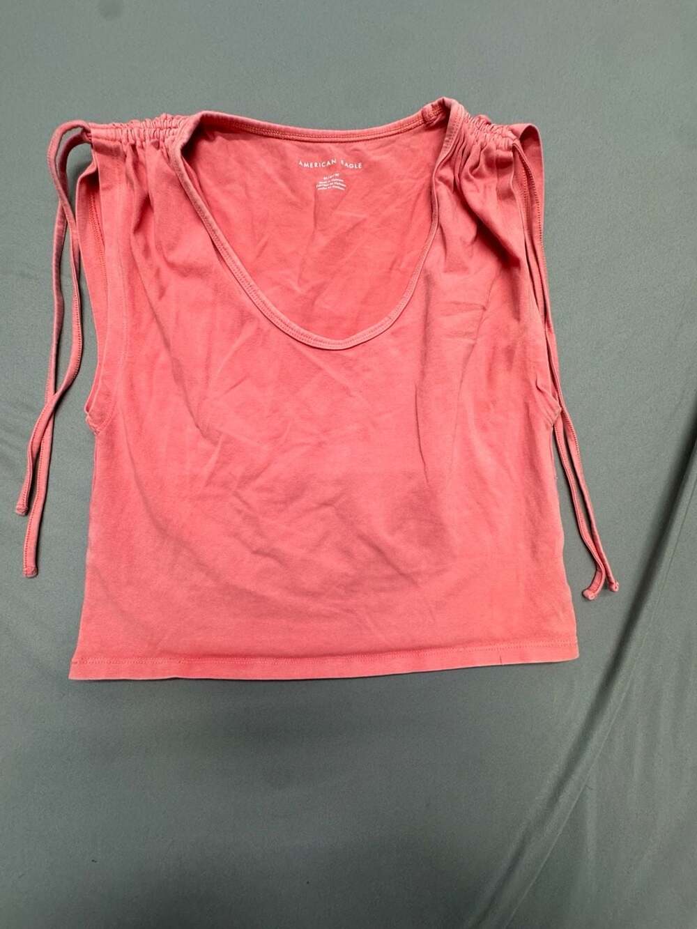 American Eagle Tank Top Size M Pink Drawstring Shoulder